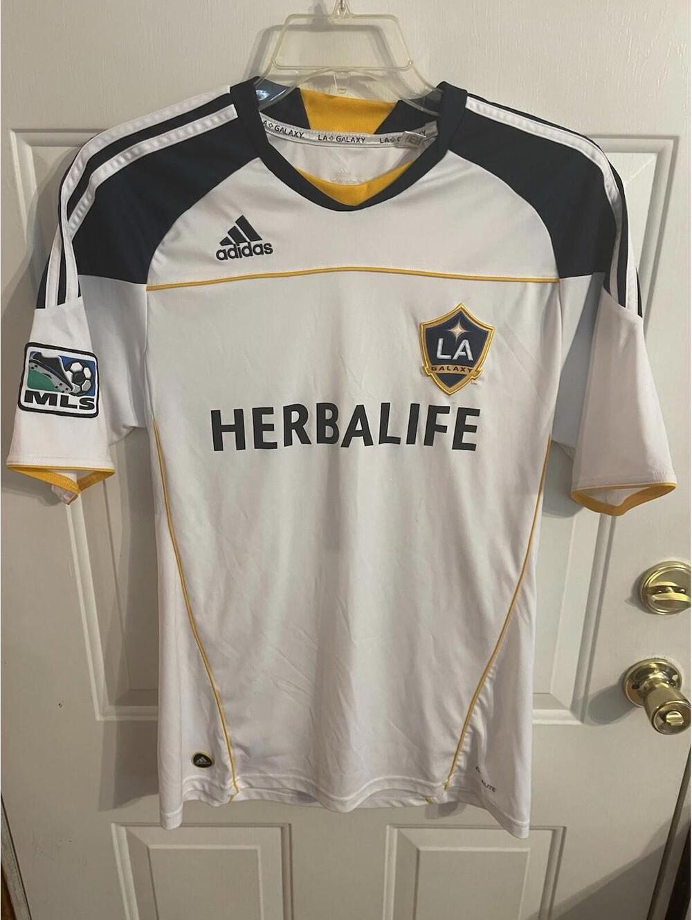 Adidas LA Galaxy Soccer Jersey Herbalife MLS Men's Size Medium White 2010